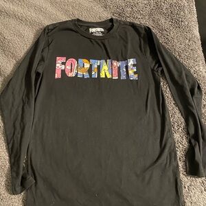 Fortnite Kids' Black Long Sleeve Graphic Tee with Colorful Logo